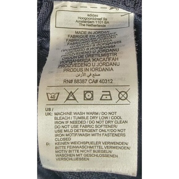 Adidas Warm Up Track Pants Large Prime Green 3 Stripes Drawstring Ankle Zip Navy - Picture 5 of 10